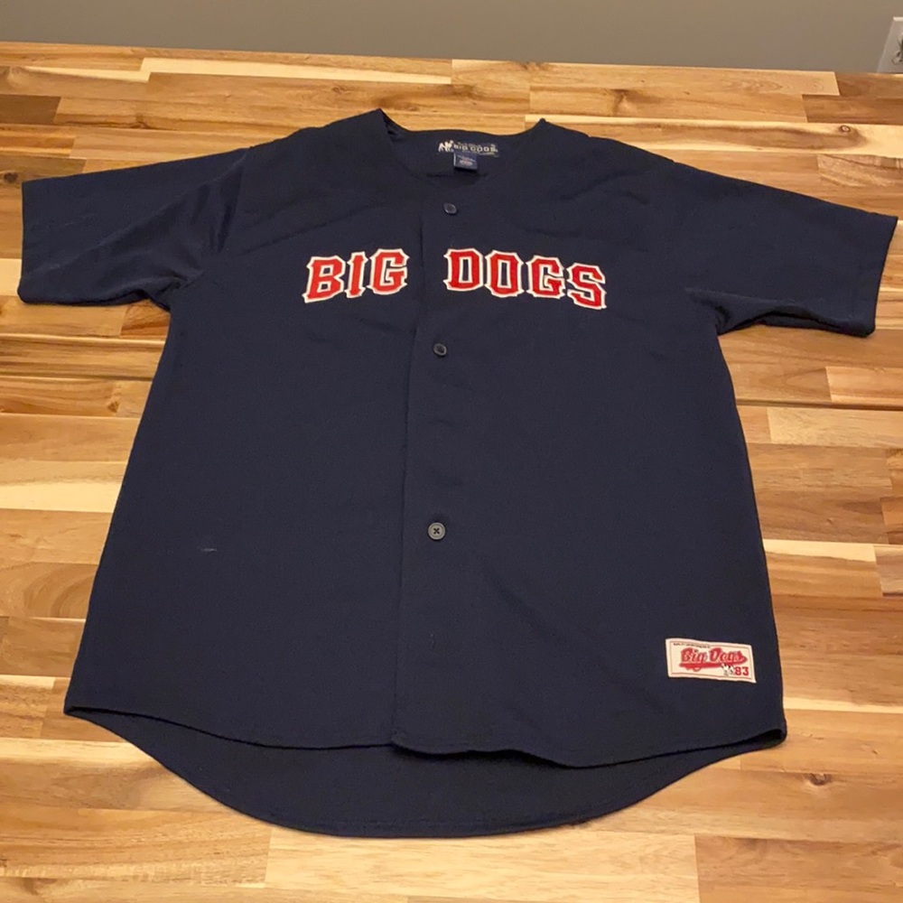 Big Dogs Blue Button Down Jersey -Medium